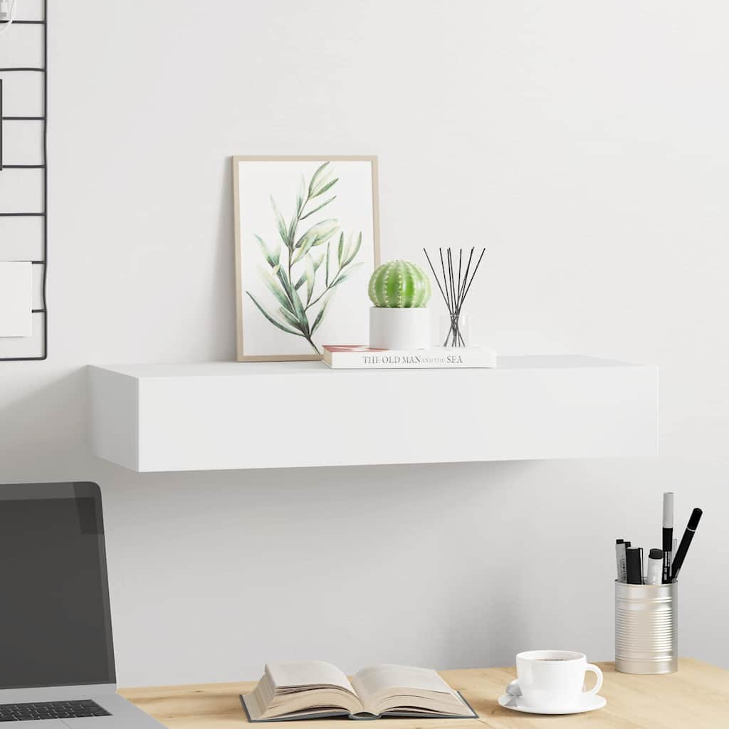 Vidaxl wandschap met lade 60x23,5x10 cm mdf wit