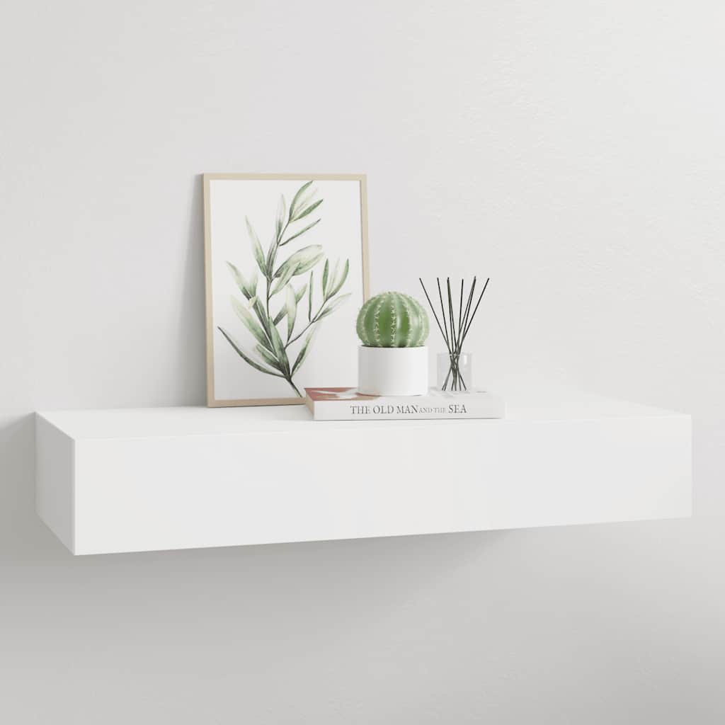 Vidaxl wandschap met lade 60x23,5x10 cm mdf wit
