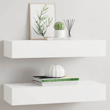 Vidaxl wandschappen 2 st met lade 60x23,5x10 cm mdf wit