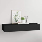Vidaxl wandschap met lade 60x23,5x10 cm mdf zwart