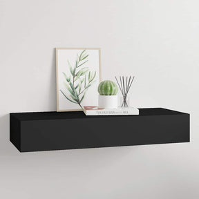 Vidaxl wandschap met lade 60x23,5x10 cm mdf zwart