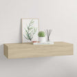 Vidaxl viaxl wandschap met lade 60x23,5x10 cm mdf eikenkleurig