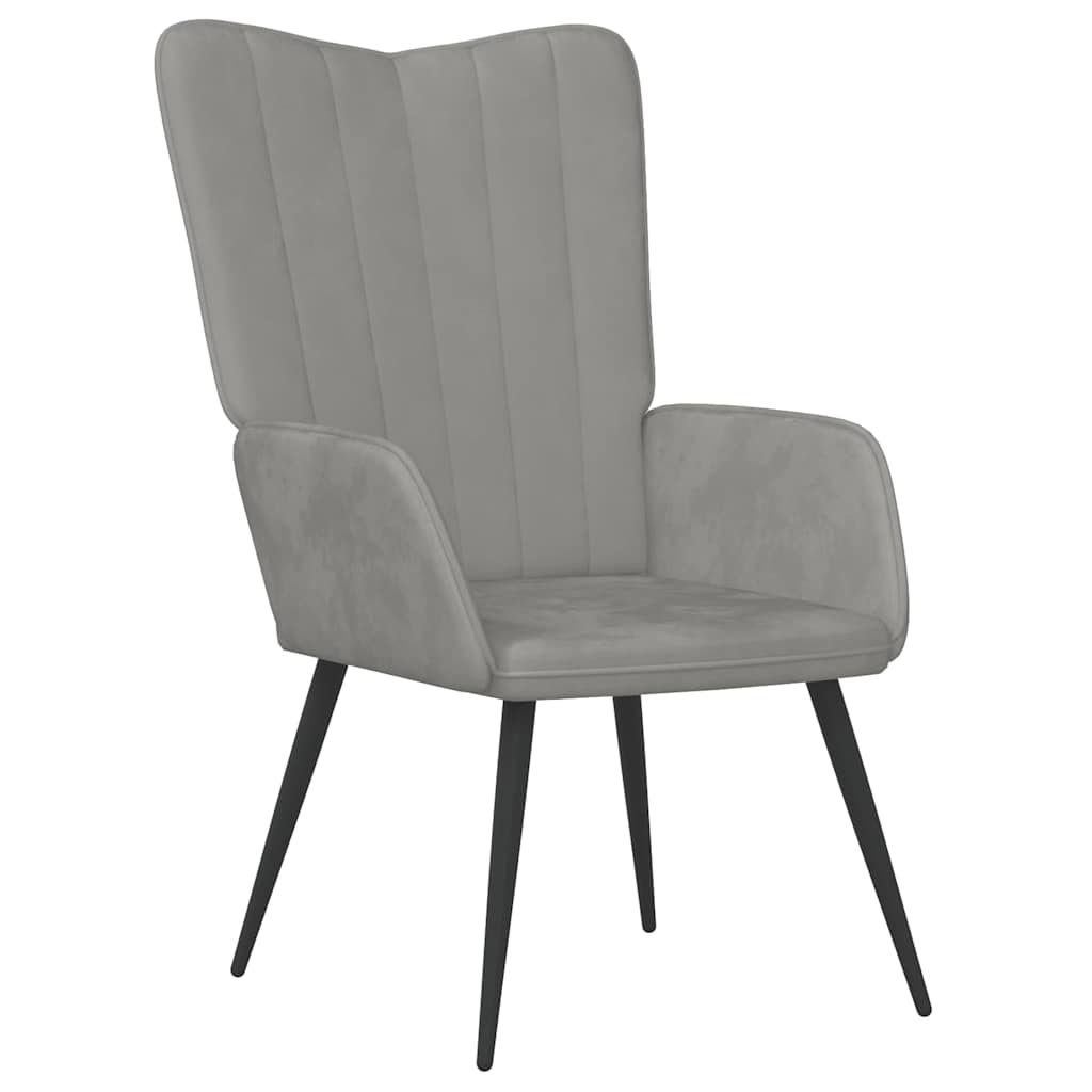 Vidaxl relaxstoel fluweel lichtgrijs