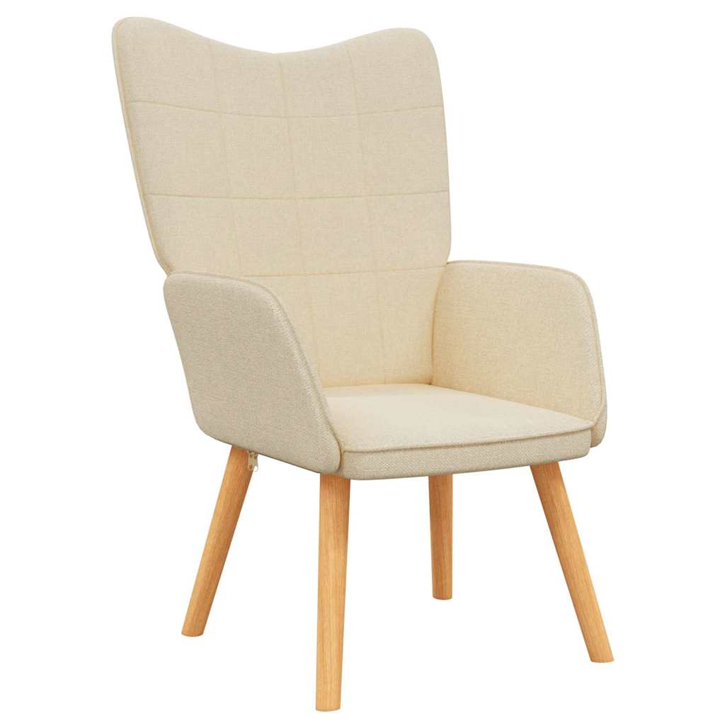 Vidaxl relaxstoel stof crèmekleurig