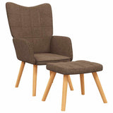 Vidaxl relaxstoel met voetenbank stof bruin