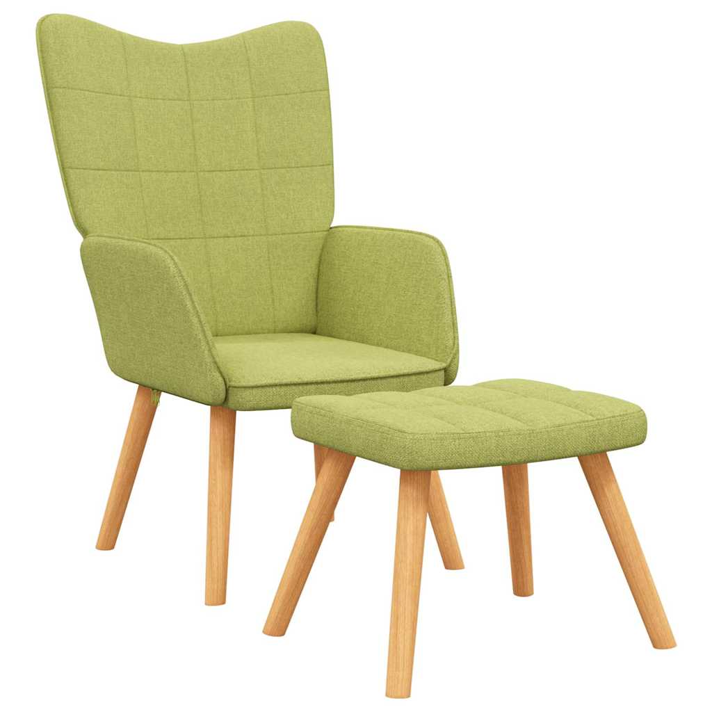 Vidaxl relaxstoel met voetenbank stof groen