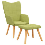 Vidaxl relaxstoel met voetenbank stof groen