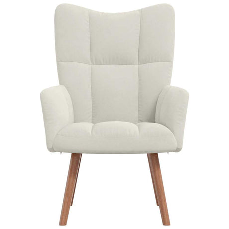 Vidaxl relaxstoel fluweel crèmewit