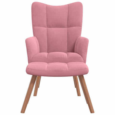 Vidaxl relaxstoel met voetenbank fluweel roze