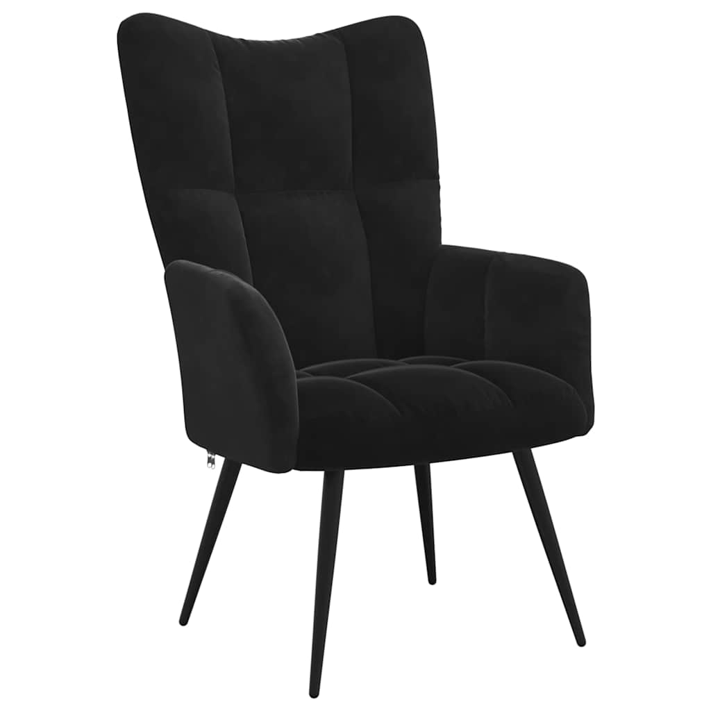 Vidaxl relaxstoel fluweel zwart
