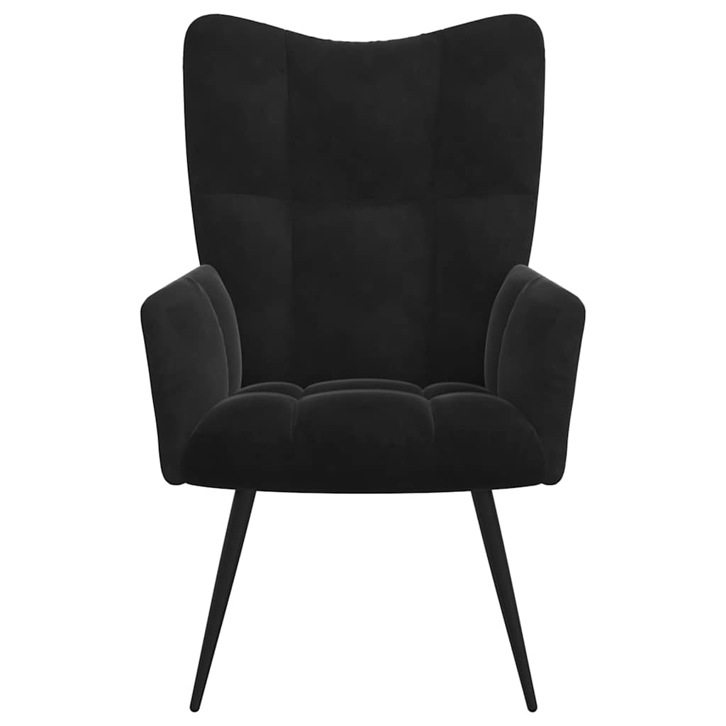 Vidaxl relaxstoel fluweel zwart