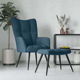 Vidaxl relaxstoel met voetenbank fluweel blauw