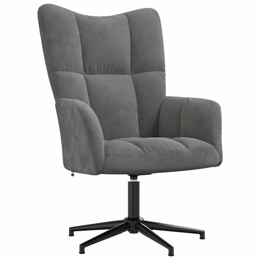 Vidaxl relaxstoel fluweel donkergrijs
