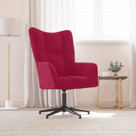 Vidaxl relaxstoel fluweel wijnrood