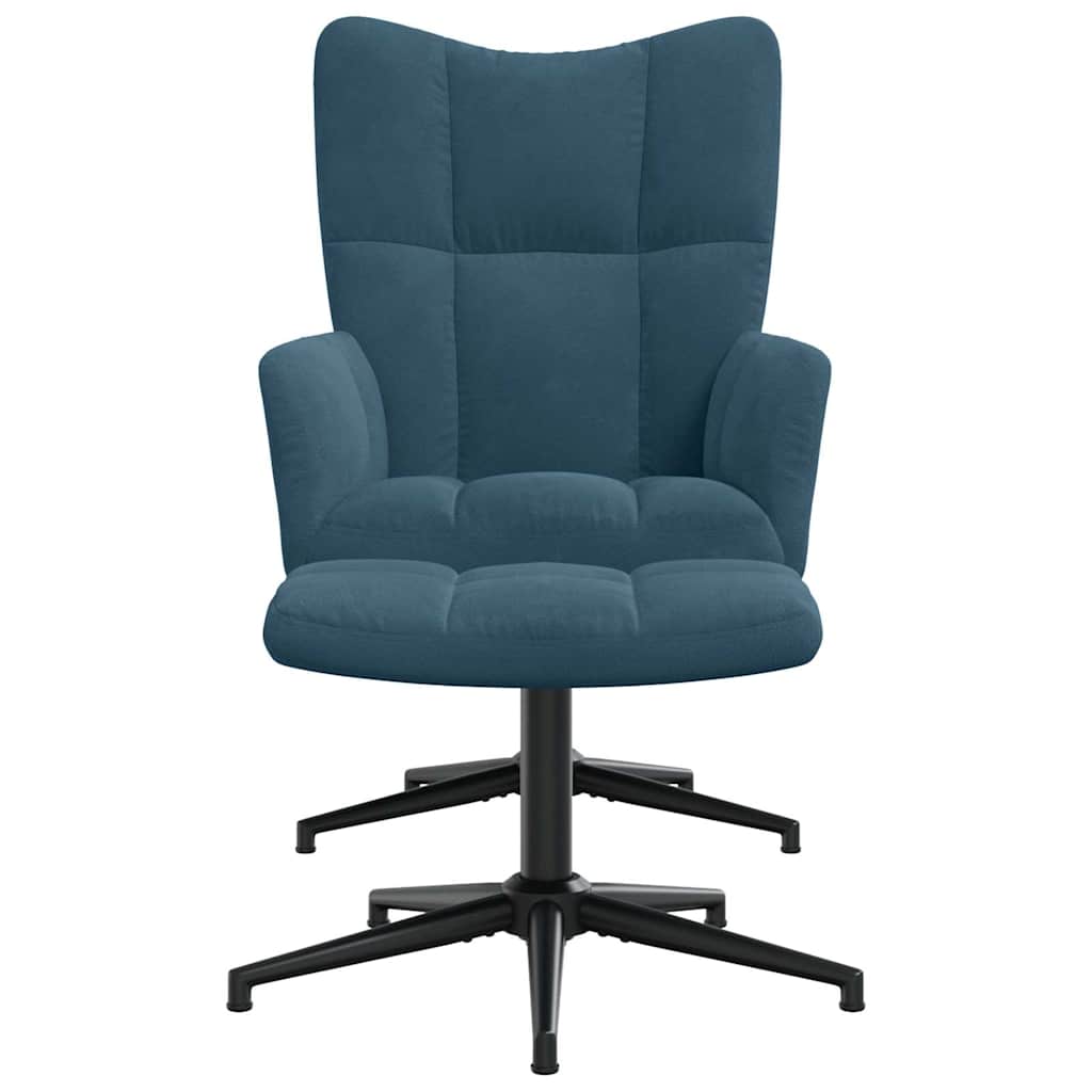 Vidaxl relaxstoel met voetenbank fluweel blauw