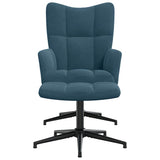 Vidaxl relaxstoel met voetenbank fluweel blauw