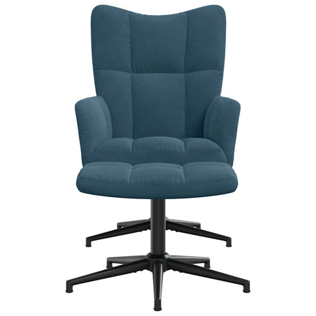 Vidaxl relaxstoel met voetenbank fluweel blauw
