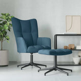 Vidaxl relaxstoel met voetenbank fluweel blauw