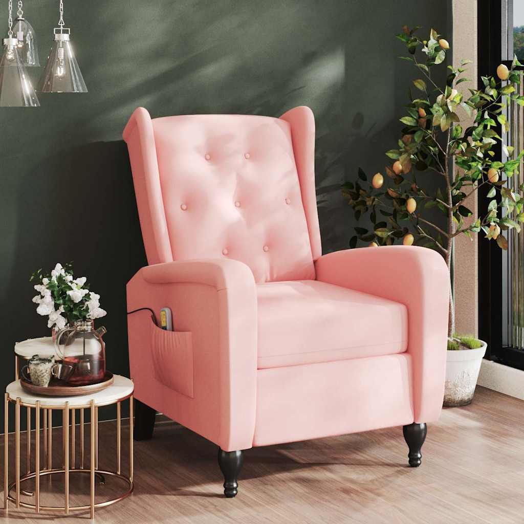 Vidaxl massagestoel verstelbaar fluweel roze