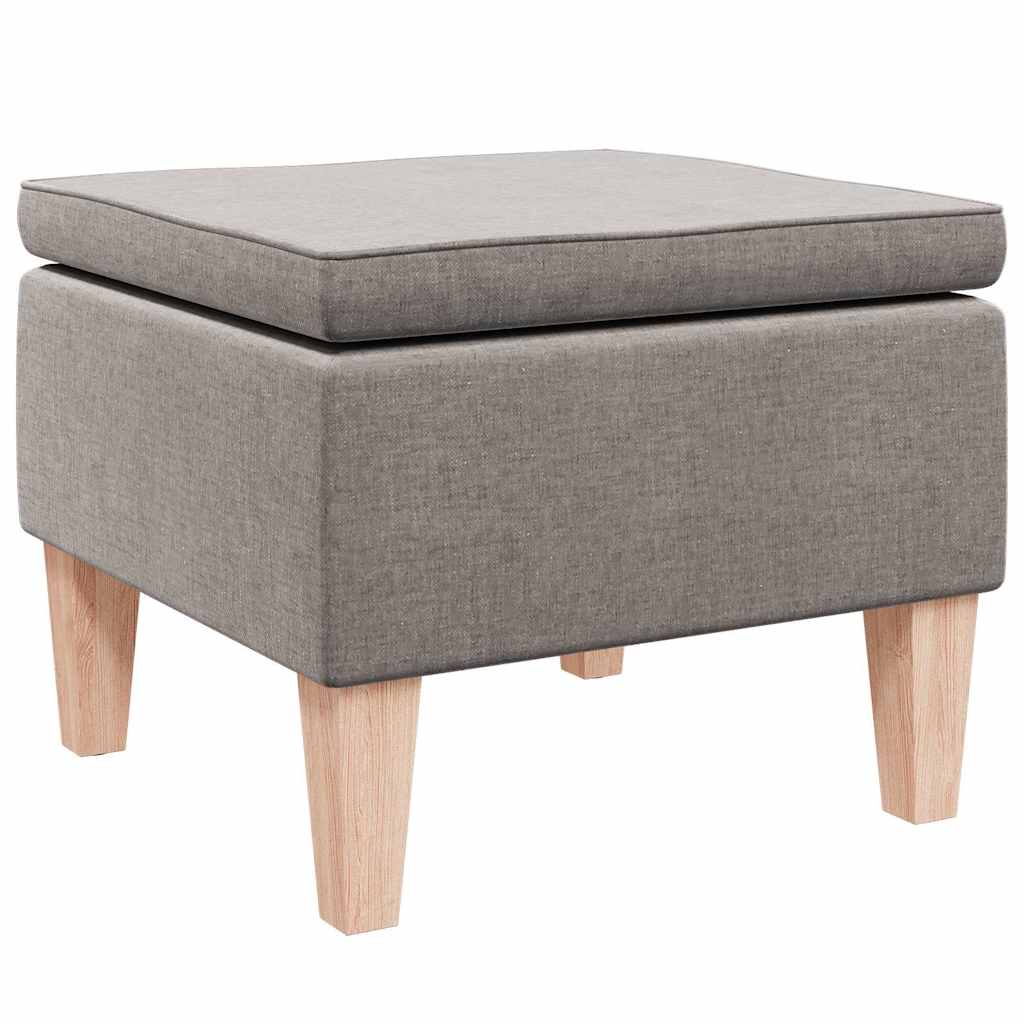 Vidaxl kruk met houten poten stof taupe
