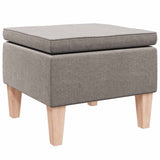 Vidaxl kruk met houten poten stof taupe
