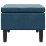 Vidaxl kruk met houten poten fluweel blauw