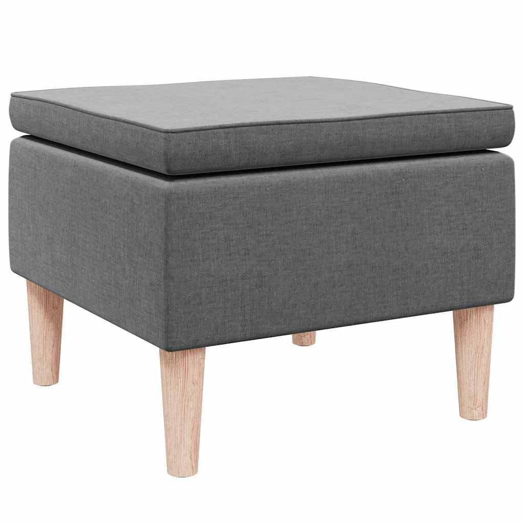 Vidaxl kruk met houten poten stof donkergrijs