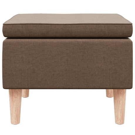 Vidaxl kruk met houten poten stof bruin