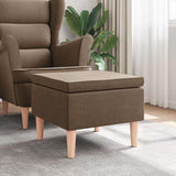Vidaxl kruk met houten poten stof bruin