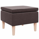 Vidaxl kruk met houten poten stof donkerbruin