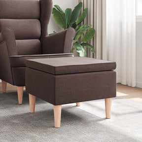 Vidaxl kruk met houten poten stof donkerbruin