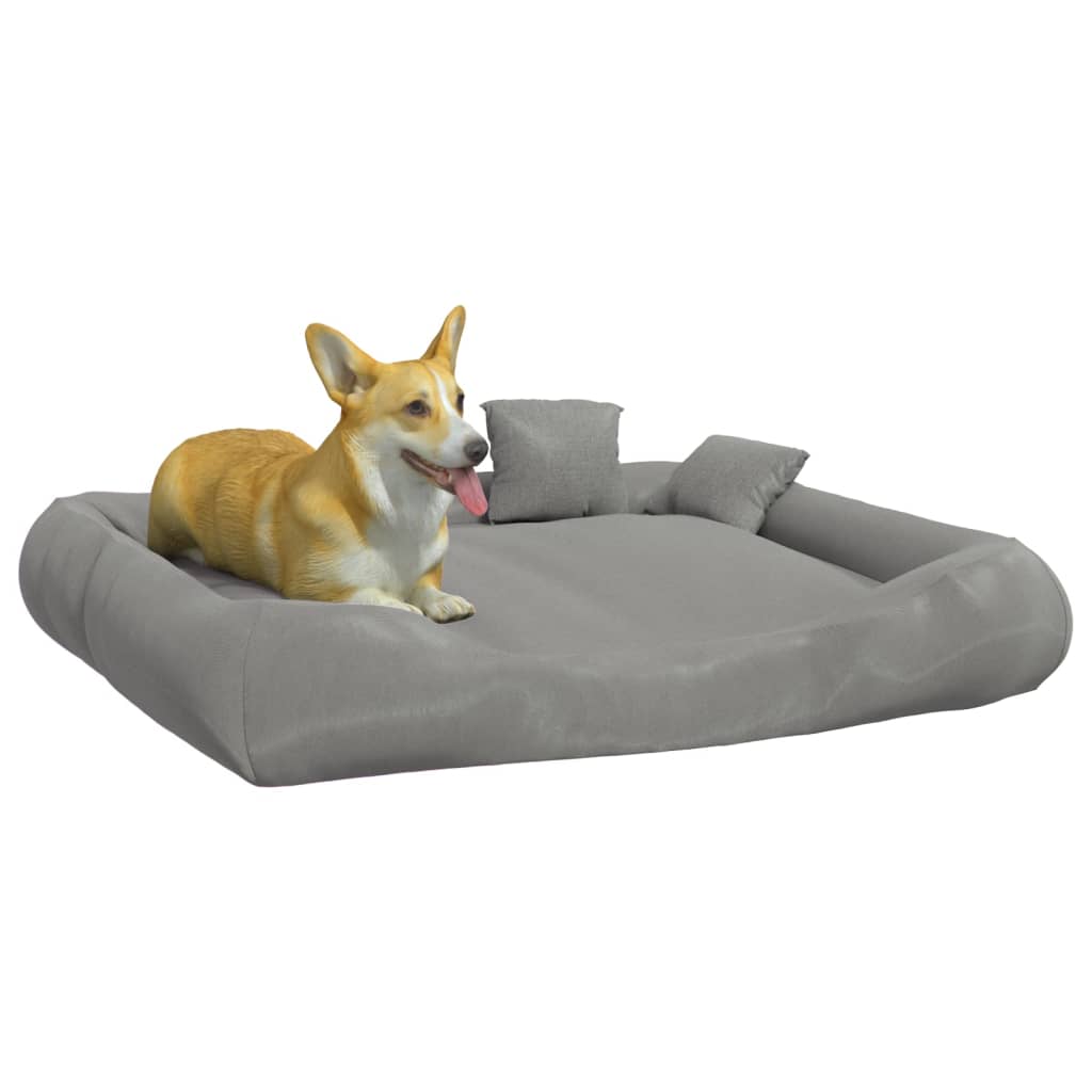 Cama de perros Vidaxl con cojines 115x100x20 cm Oxford Fabric Gray