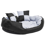 Coussin de chien vidaxl réversible et lavable 85x70x20 cm gris et noir