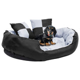 Coussin de chien vidaxl réversible et lavable 85x70x20 cm gris et noir