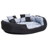 Vidaxl Cojín de perros reversible y lavable 110x80x23 cm de gris y negro