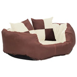 Coussin de chien vidaxl réversible et lavable 65x50x20 cm brun et crème