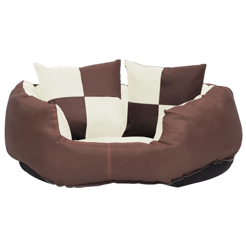 Vidaxl dog cushion reversible and washable 65x50x20 cm brown and cream