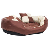 Coussin de chien vidaxl réversible et lavable 85x70x20 cm brun et crème