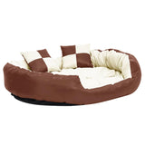 Coussin de chien vidaxl réversible et lavable 110x80x23 cm brun et crème