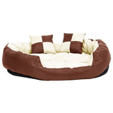 Vidaxl Dog Cushion reversibile e lavabile 110x80x23 cm marrone e crema