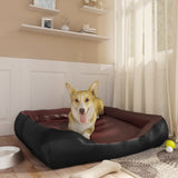 Vidaxl Dog Basket 80x68x23 cm cuoio artificiale nero e marrone