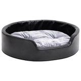 Vidaxl dog basket 69x59x19 cm plush and artificial leather black and gray