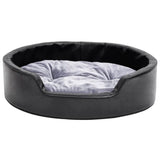 Vidaxl dog basket 69x59x19 cm plush and artificial leather black and gray