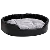 Vidaxl dog basket 90x79x20 cm plush and artificial leather black and gray