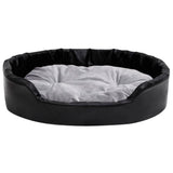 Canasta de perros de Vidaxl 90x79x20 cm peluche y cuero artificial negro y gris