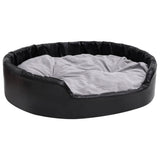 Vidaxl dog basket 99x89x21 cm plush and artificial leather black and gray