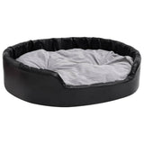 Vidaxl hondenmand 99x89x21 cm pluche en kunstleer zwart en grijs