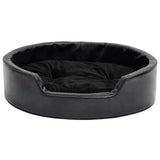 Vidaxl Dog Basket 69x59x19 cm en peluche et en cuir artificiel noir