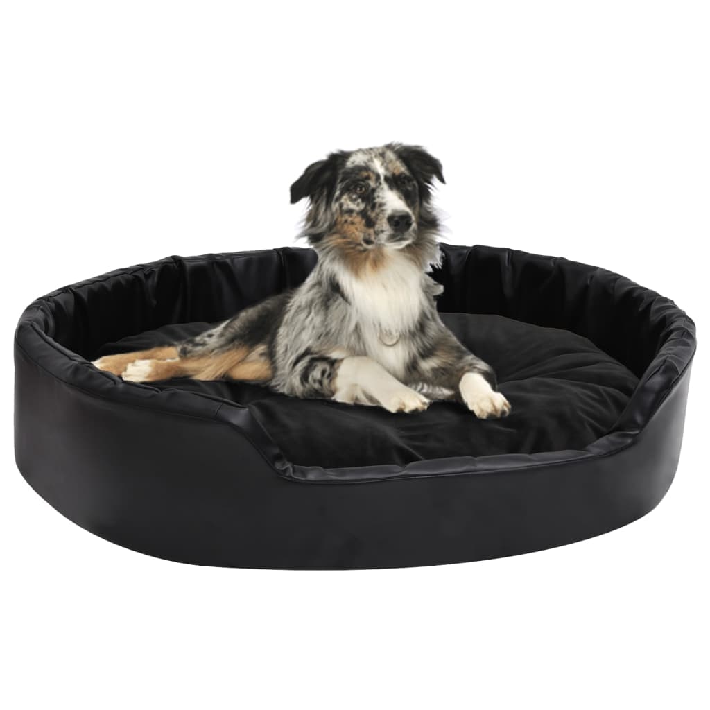 Vidaxl dog basket 90x79x20 cm plush and artificial leather black