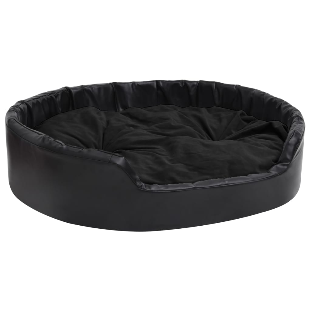 Canasta de perros Vidaxl 99x89x21 cm peluche y cuero artificial negro